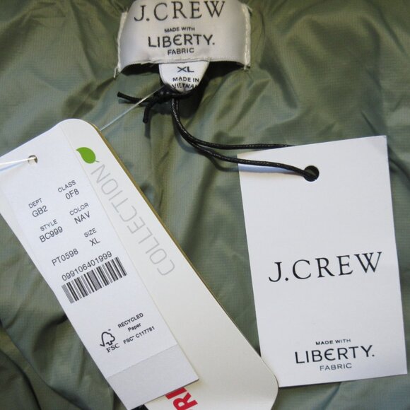 NWT J.Crew Flurry Puffer Jacket in Liberty May Nouveau Print PrimaLoft XL - Picture 6 of 7
